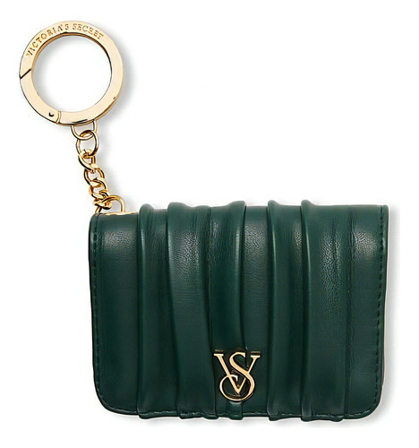 Tarjetero Plegable Victoria's Secret Verde Oscuro Plisado