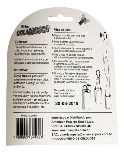5 Peças - Fita Rolo Cola Mosca Mosquito Armadilha Mosca 4uni