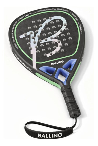 Paleta Padel Balling De Fibra De Carbono Mvd Sport