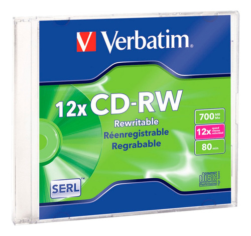 Disco virgen CD-RW Verbatim de 12x