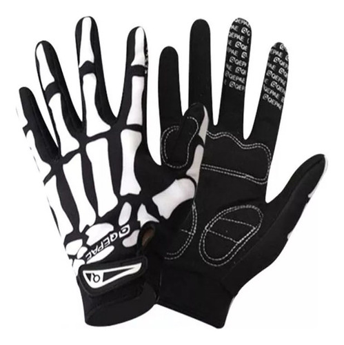 Guantes De Ciclismo Con Forma De Calavera De Dedo Completo A