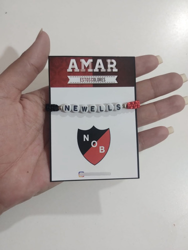 Pulsera Equipos De Futbol Clubes Artesanales Newells 0 Mm