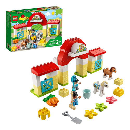Brinquedo De Montar Duplo Estábulo De Cavalos E Pôneis Lego Quantidade de peças 65