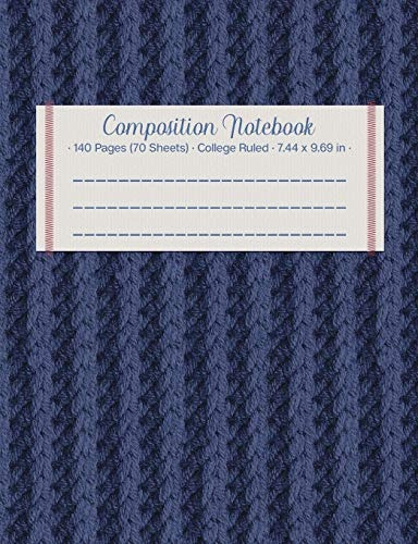 Composition Notebook Knit Crochet Dark Blue Sweater Design W