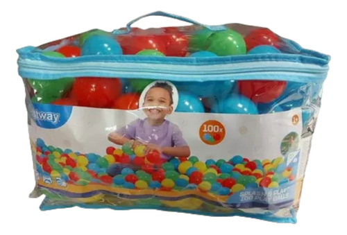 Pack X 100 Pelotas Plástico Para Niños +1 Año Colores Surtid