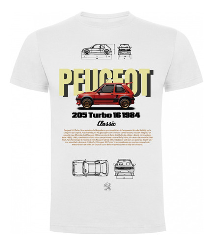 Polera Unisex Para Niños - 205 Turbo - Peugeot