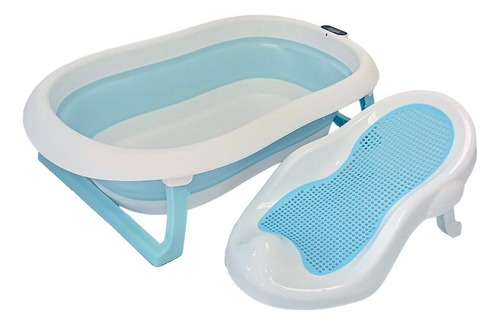 Bañera Plegable Para Bebé Con Hamaca Priori Ocean Color Celeste