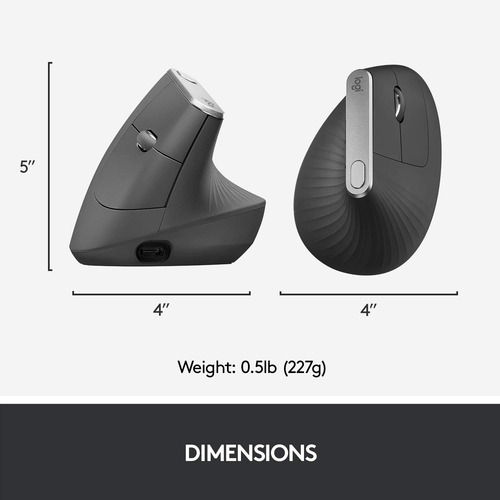 Ratón Inalámbrico Logitech Mx De Diseño Ergonómico Vertical