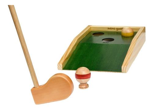 Juego Mini Golf En Madera - Portable