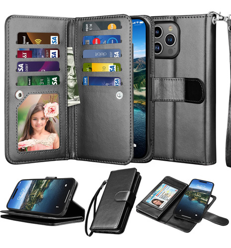 Njjex Funda Tipo Cartera Para  Phone 15 Plus De 6.7 Pulgada