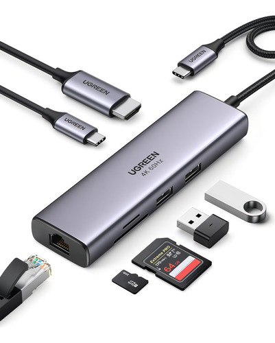 Hub Adaptador Multifunción Usb-c Ethernet Ugreen