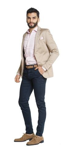 Imagen 2 de 3 de Pantalones Hombre Chupines De Vestir Gabardina Elastizado