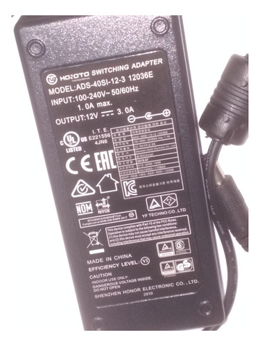 Fuente Ac100-240v - Cc 12v 3a Con Cable De 220v