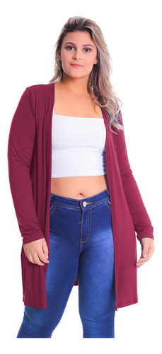 Max Cardigan Pluz Size Casaco Longo Blusa Feminina Malha