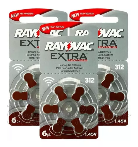 300 Pilas para audífonos Rayovac Extra 312 Marrón - TodOido