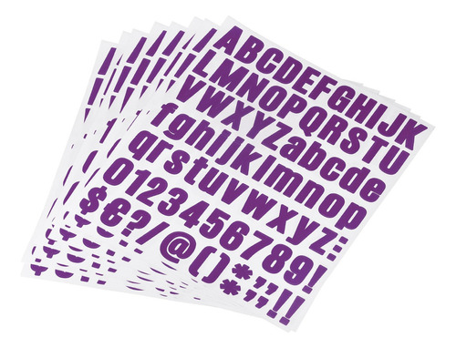 Pegatinas De Letras Números Kit Sticker Púrpura 8pzs