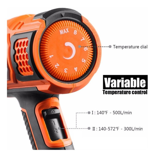 Pistola De Calor + 9 Pcs 2000watts - 600°c + Selector Temp