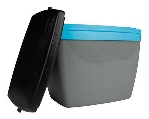 Caixa Térmica Pequena 6l Para Camping Cinza Com Azul Mor