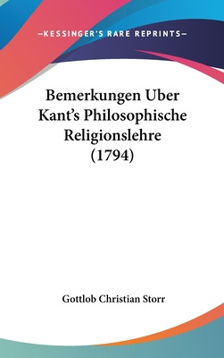 Libro Bemerkungen Uber Kant's Philosophische Religionsleh...