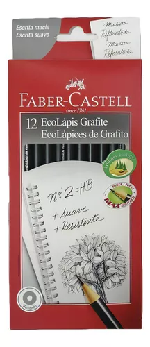 Lapiz Faber Castell de Grafito Eco 1205 Nº 2 Graduacion HB. Caja x 12  Unidades.