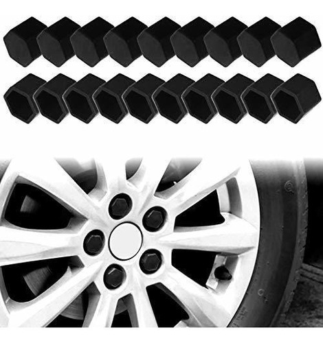 Land Wheel Lug Nut Covers Silicone 20pcs Lsbht-01 (black, 19