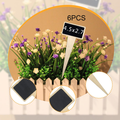 6x Mini Plantas Rotula Blackboards Flores Tags Sinais De