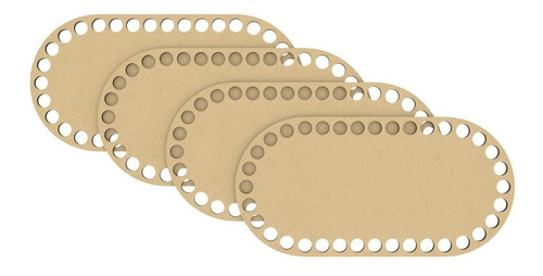 12pzs Bases 10cm Mdf Natural Trapillo Crochet Tejer Art13700
