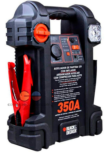 Black & Decker Arrancador Auxiliar Con Compresor Para Auto