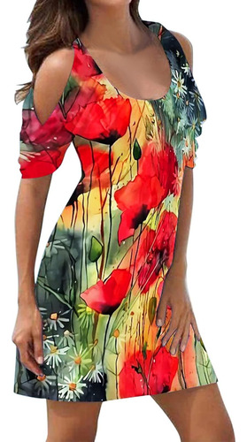 Vestido Fiesta Para Mujer 2023 Floral Formal Suelto Cocktail