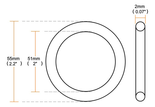 Selo De Óleo 2,5 Mm X 75 Mm 10 Unidades