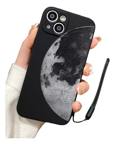 Funda Compatible Con iPhone Patrón De Luna Con Acollador