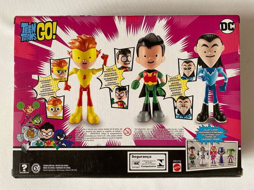 Teen Titans Go Face Swappers Kid Flash Robin Y Aqualad Set (Usado)
