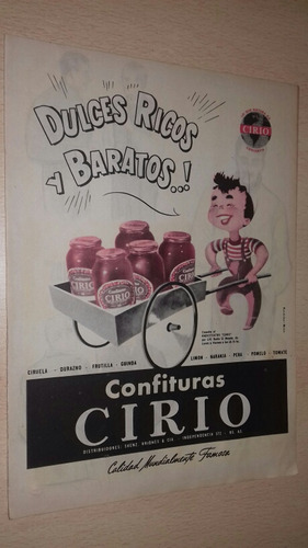 P571 Clipping Publicidad Confituras Cirio Año 1956