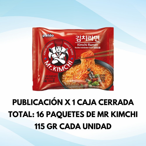 Imagen 3 de 4 de Mr Kimchi - Ramen Coreano Picante Moderado X 16 Unidades