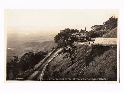 Cartao Postal Fotografico Caminho Do Mar Santos - Sp Anos 50