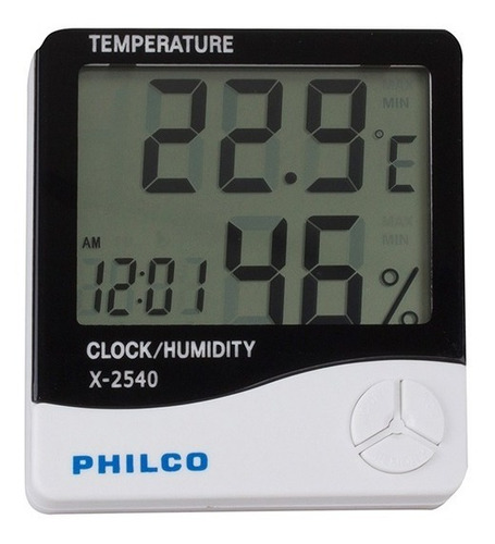 Reloj Digital Con Termómetro Humedad Philco