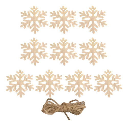 10 Piezas De Rodajas De Madera De Navidad, Recortes De