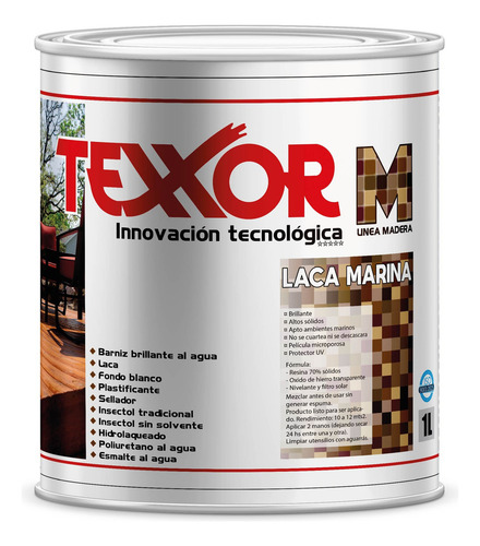 Laca Marina Para Madera Con Uretano 1lt Ext./int. - Texxor