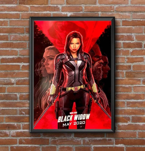 Black Widow Marvel Poster 3 - Cuadro (30 X 40 Marco Negro)