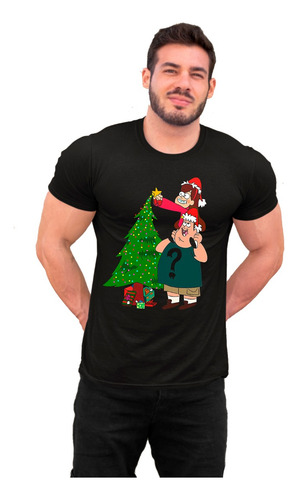 Playera Unisex Navidad Gravity Falls Mabel Y Soos Arbol