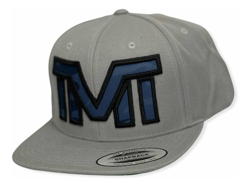 Gorra Yupoong Tmt Snapback Tmt Gris Oxf Aplic Azul