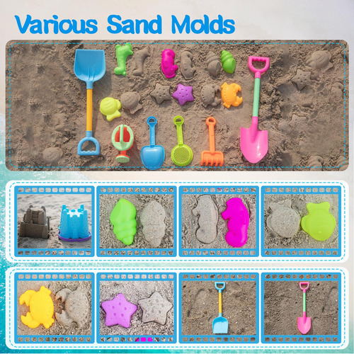 Juguetes De Playa Castillo Arena Niños Cubo Pala Moldes Rega