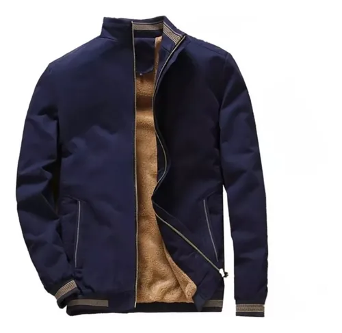 Jaqueta masculina forrada de lã cheap de ovelha
