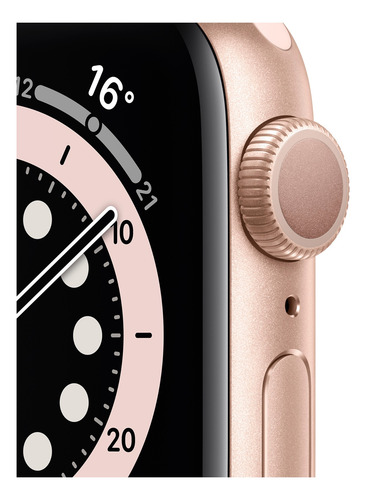Imagen 2 de 8 de Apple Watch Series 6 (GPS) - Caja de aluminio oro de 40 mm - Correa deportiva rosa arena