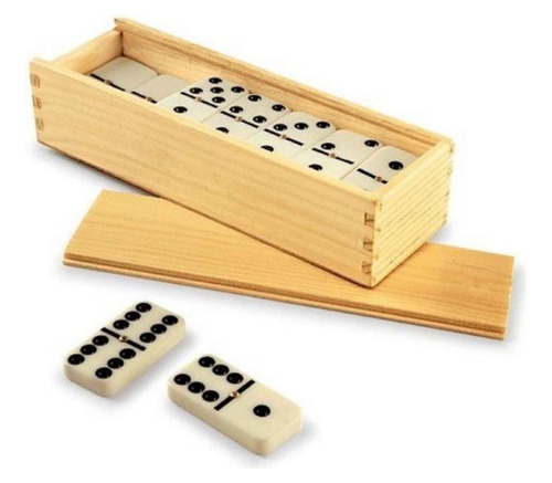 Domino Caja Firme De Madera Juego Familiar De Mesa