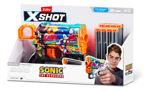 Lanza Dardos Skin Menace Con 8 Dardos X-shot - Hyper Spike