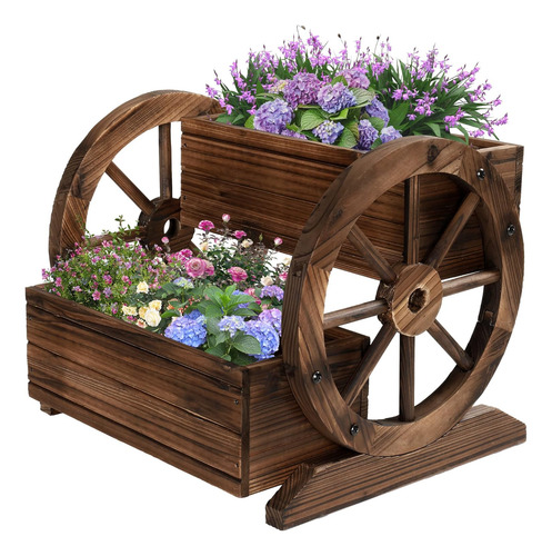 Jardinera De Madera Con Ruedas, Maceta Decorativa Para Flore