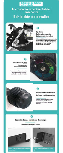 Microscópio Biológico Binocular Led 6000x Para Estudantes