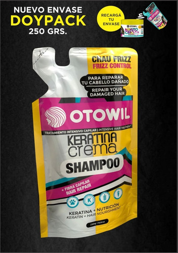Imagen 5 de 5 de Doypack Shampoo Keratina Otowil X250g