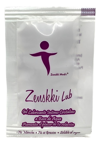 Lubricante Intimo A Base De Agua Sobre Con 8ml Caja C/50 Pza Sabor Sin Sabor Zenskki Medic